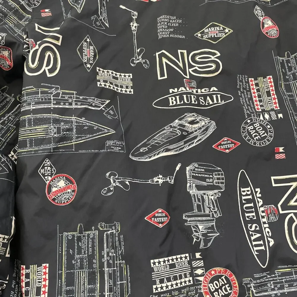 Nautica Blue Sail Windbreaker Jacket‎ Mens XL Nautical Sailing All Over Print - Picture 6 of 10